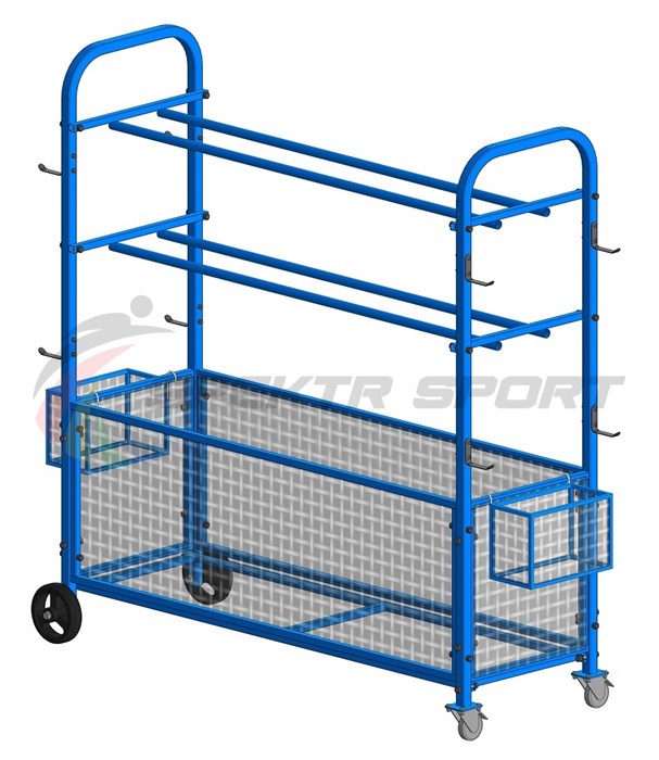 Стеллаж универсальный для хранения спортинвентаря 1830*500*1600 (разборный) (усил колеса и корзины) СП2032149 - фото 1124019