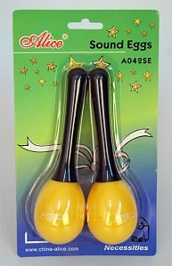 A042SE Маракас-яйцо на пластиковой ручке 2шт, различные цвета, Alice КП23130987