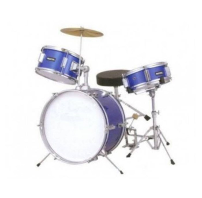 Ударная установка JD-042/MBL детская, бар-ны: (16"х11”), (10”x6"), мал. бар-н (10”x5") на стойке, тарелка (10") на стойке, педаль, стульчик, цвет голубой, Ударная установка JD-042/MBL детская, бар-ны: (16"х11”), (10”x6"), мал. бар-н (10”x5") на стойк КП23131046