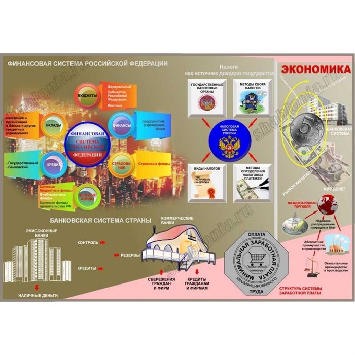 Стенд «Финансовая система Российской Федерации», 100х70 см ms.90174 - фото 797764