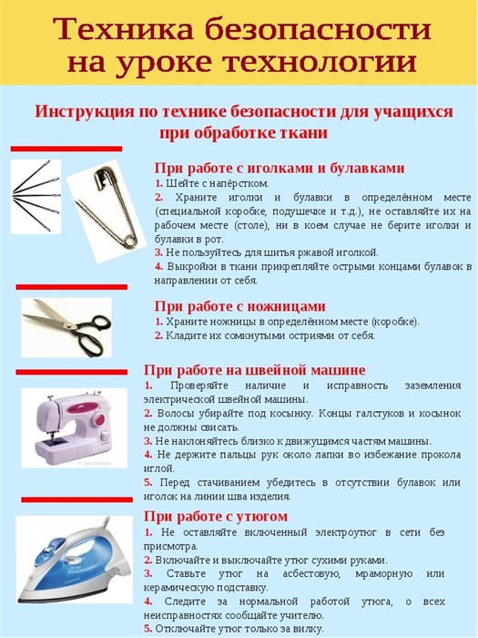 Стенд «Техника безопасности на уроке технологии», 75х100 см ms.41165 - фото 798731