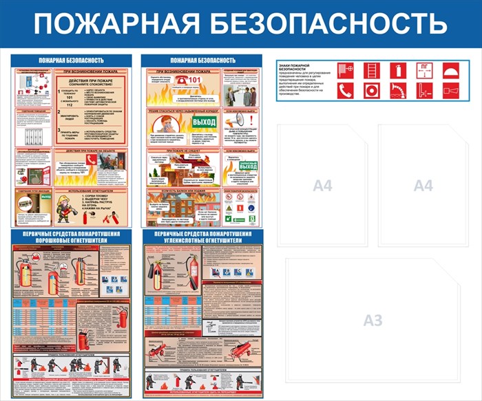 Стенд «Пожарная безопасность», 120х100 см, 3 кармана ms.14011 - фото 799370