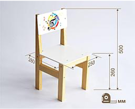 Стул детский деревянный для музыкального зала СКРИПИЧНЫЙ КЛЮЧ 3 ростовая группа РТ000097