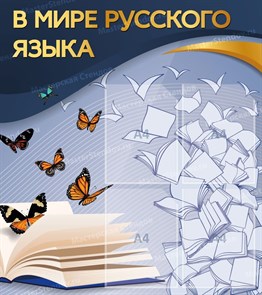 Стенд «В мире русского языка», 80х90 см, 4 кармана ms.12190