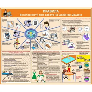 Стенд «Правила безопасности при работе на швейной машине», 120х100 см ms.90159