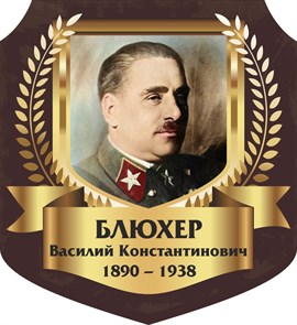 Стенд «Блюхер Василий Константинович. Портрет.», 55х60 см, резной ms.13340