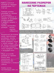 Стенд «Нанесение размеров на чертежах», 120х90 см ms.17106