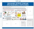 Стенд «Оказание первой помощи при ранениях и переломах», 120х100 см, 4 кармана ms.14008